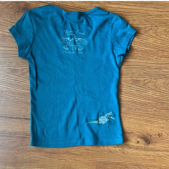 Harley-Davidson Teal Crew Neck Tee - Picture 3 of 3